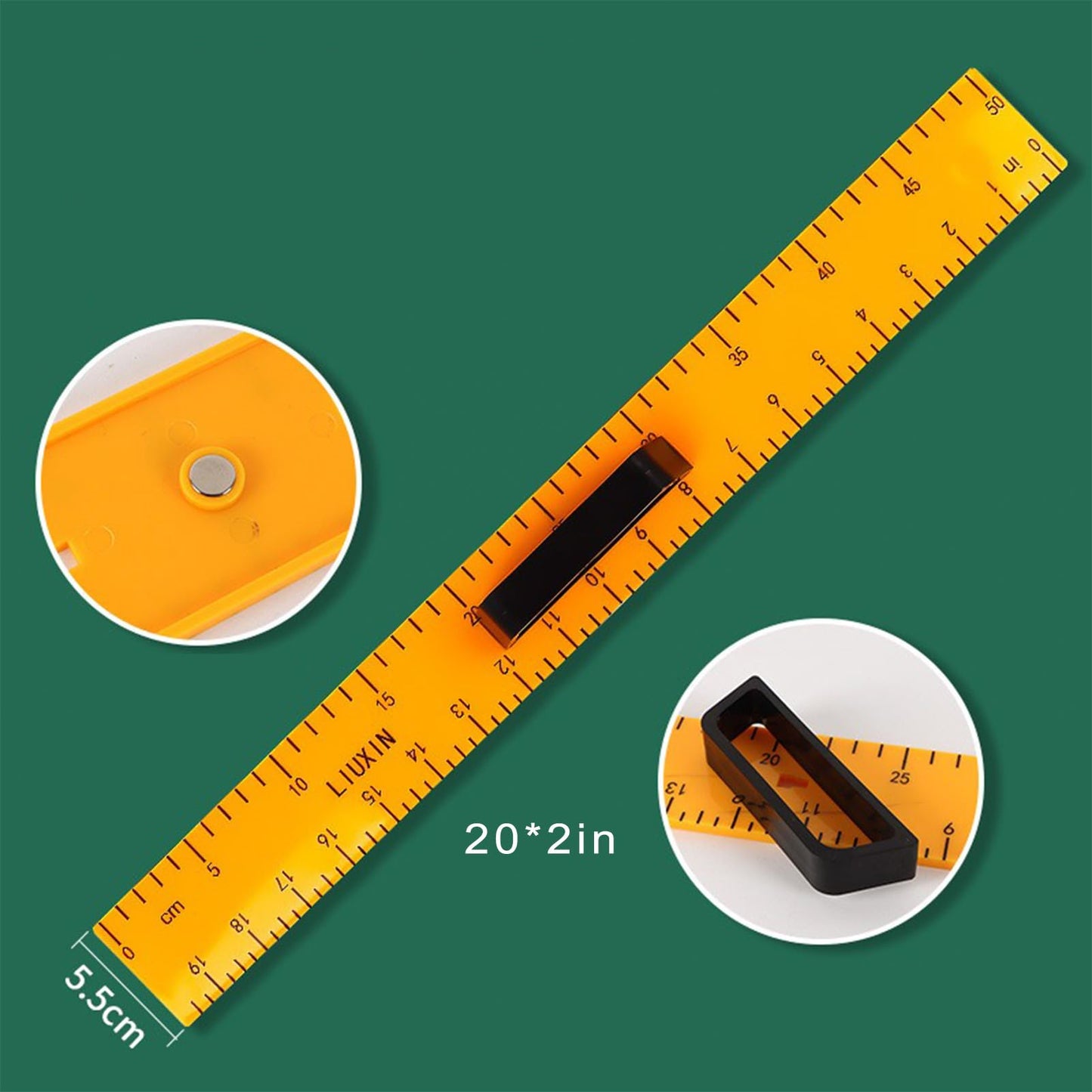 Magnetic Geometry Set on Whiteboard Math Classroom Large Protractor Triangle Ruler Plate Set Compass Drawing Tools for Teacher (5 Pieces)