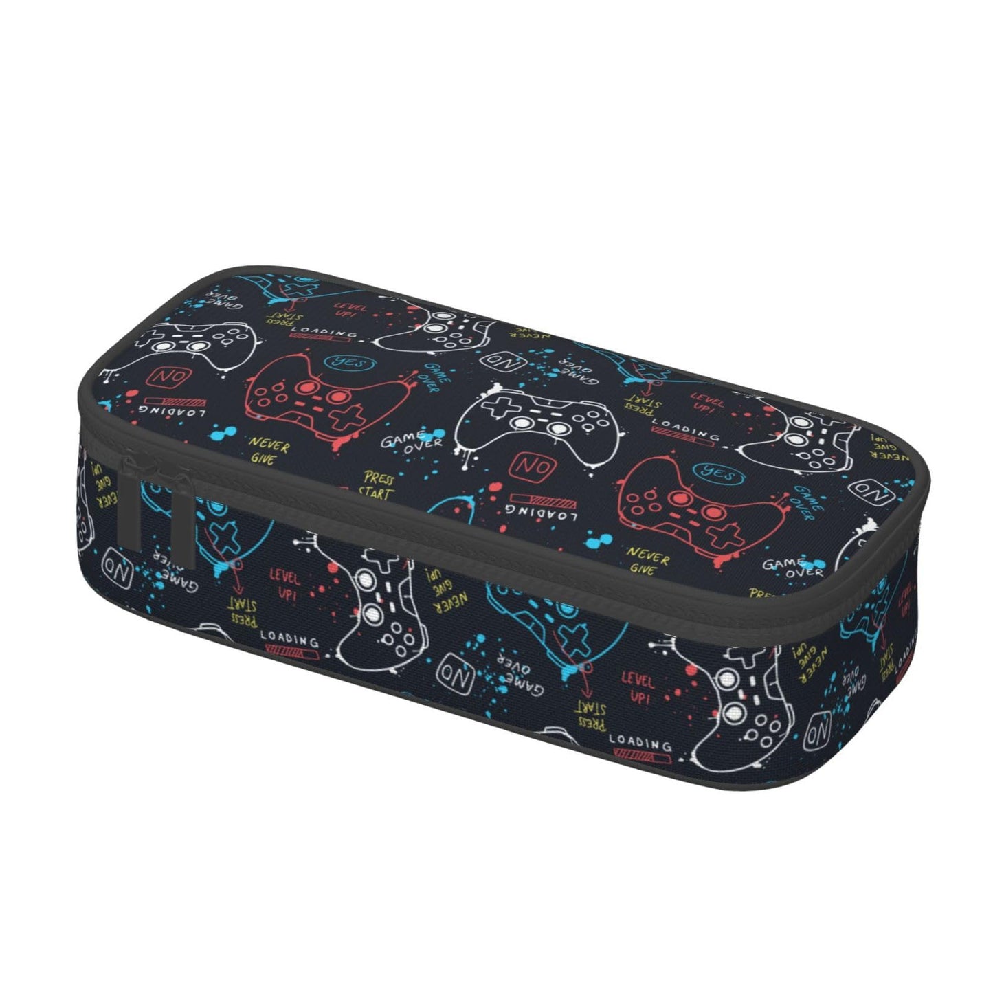 Aoojanu Video Game Controller Large Pencil Case With Zipper Compartments Stationery Pencil Bag For Kids Teens Students School Supplies
