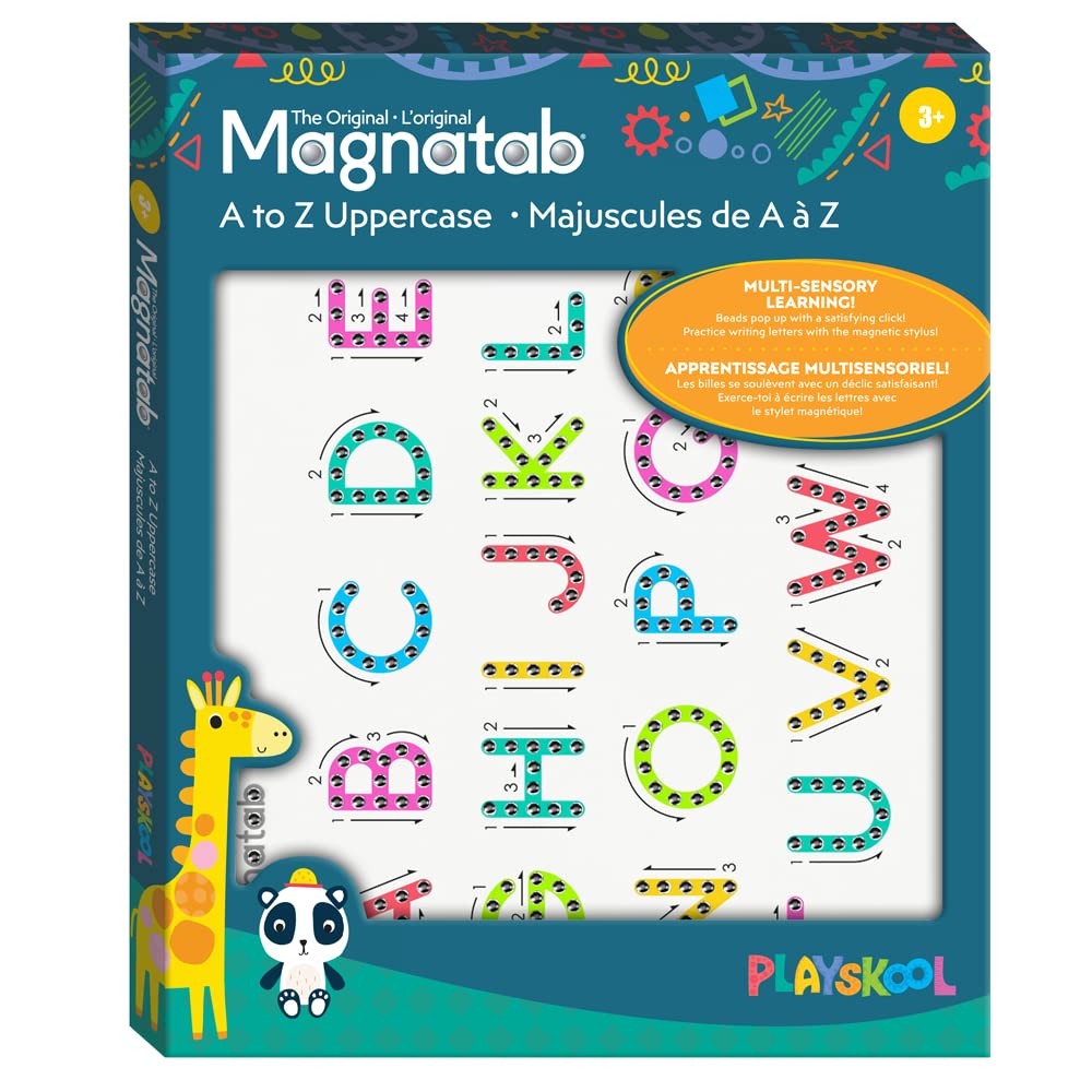Playskool Magnatab — A to Z Uppercase Letters — Magnetic Board Toy Letter Tracing for Toddlers Learning and Sensory Drawing — for Kids Ages 3 and Up