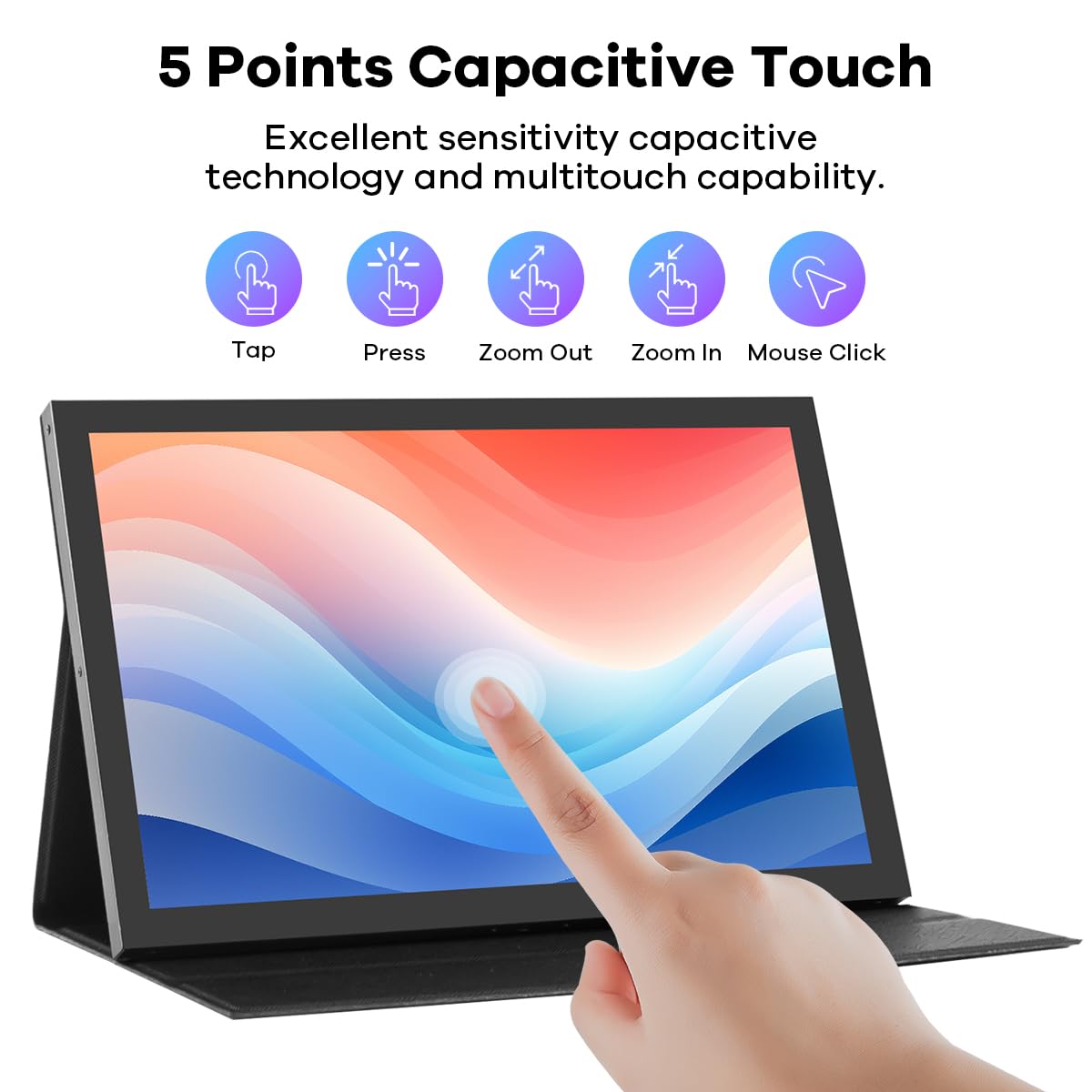 Hosyond 10.1" LCD Touchscreen IPS Monitor 1280x800 Portable Screen HDMI Display Built-in Speakers with Shell for Raspberry Pi 5/Pi 4/3B+ Xbox PS4 Windows 7/8/10
