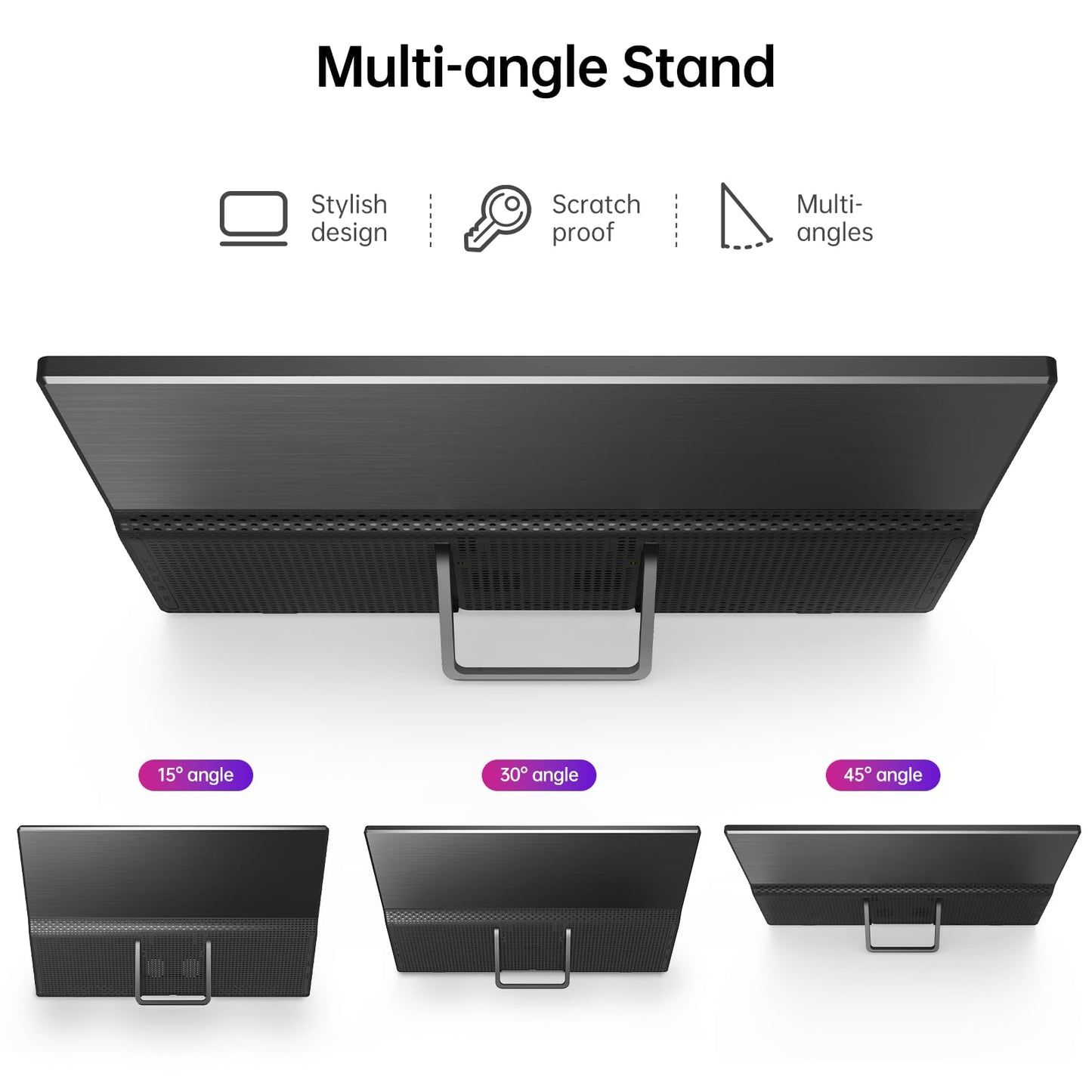 Yxk Portable Monitor 15.6 Inch 1080P 60Hz IPS HDR Ultra-Slim Travel Monitor with Dual Speakers USB-C HDMI Second Screen for Laptop PC Mac Phone Xbox PS4/5 Switch, VESA Kickstand, Zero Frame Gaming