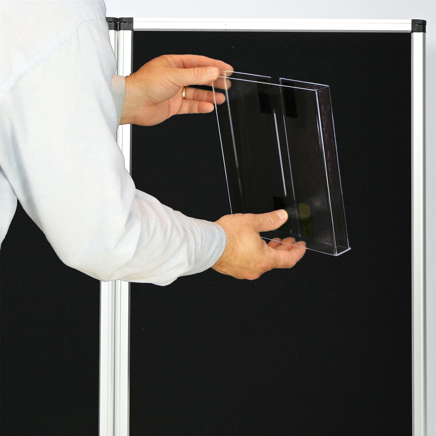 ISXACFF 6+1 Panel Trade Show Presentation Board, 82.6" H x 70.8" W Portable Display Panel System, Folding 6 Panels Exhibition Boards Single Sided Tabletop Display 6 Panels,Hook & Loop-Receptive Fabric