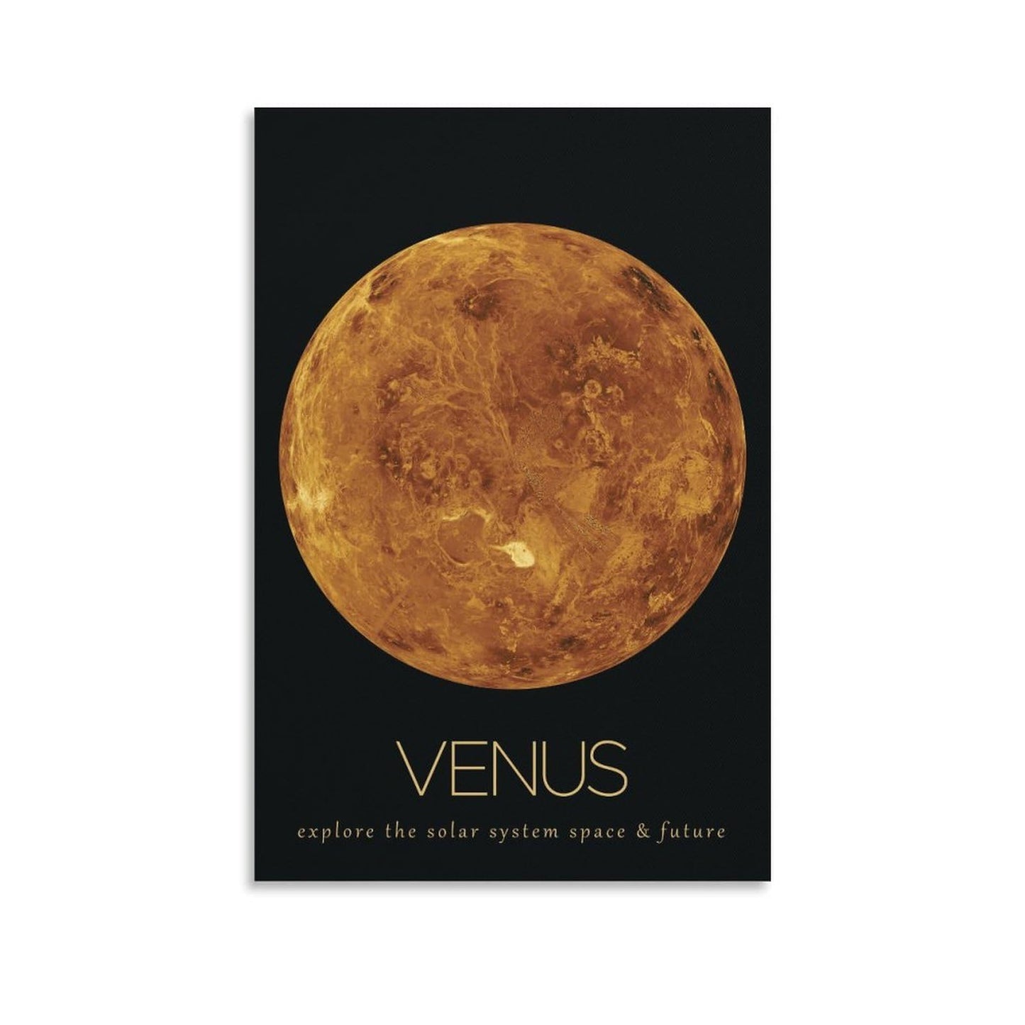 LGDSBHH Minimalist Venus Solar System Canvas Wall Art - Educational Space Planet Poster - Science Classroom & Kids Bedroom Decor - 12x18 Inch (Unframed)