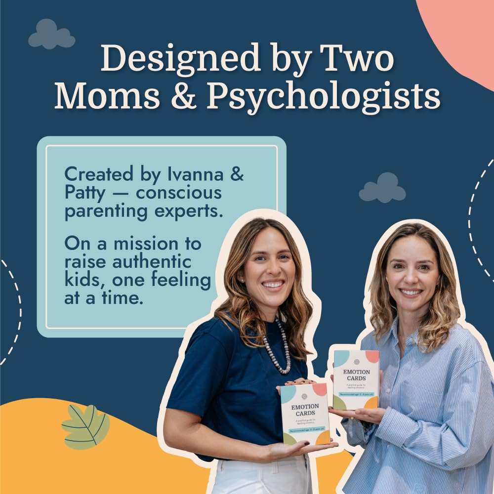 Samma Sati Emotion Flashcards – 25 Emotion Cards for Toddlers - Help Toddlers Identify Emotions – Emotion Cards for Kids – Fun Illustrations Mixed Emotions Card Deck & Feelings Card - 2-8 Years