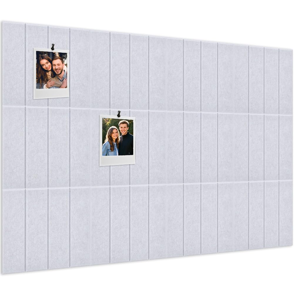 UNICRAFTALE 12 Pcs Felt Bulletin Board 12x12 Inch Self-Adhesive Felt Tiles Pin Board Squares for Home Office Classroom Display
