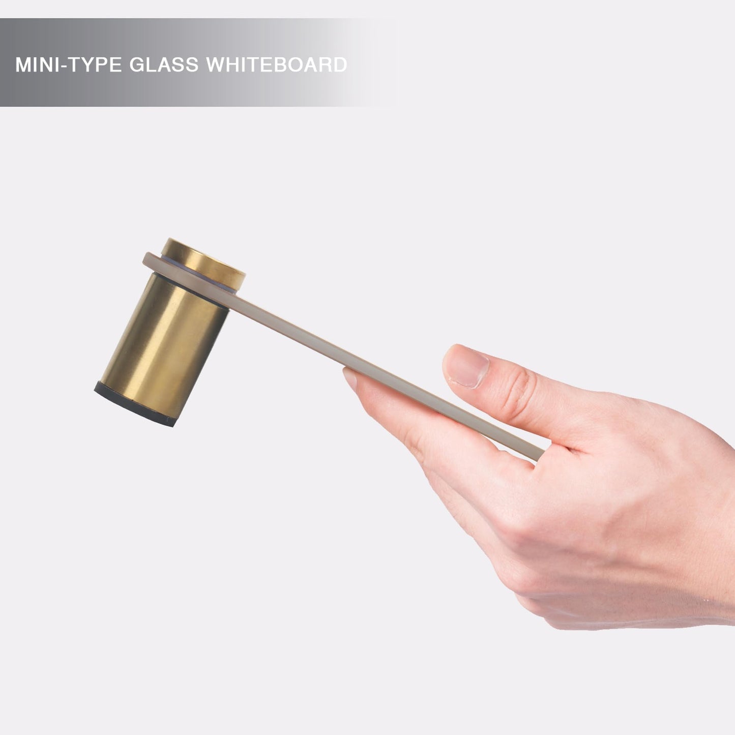Gold Metallic Glossy Mirror Small White Board with Nail Support, Mini Desktop Glass Whiteboard, Desk White Board Dry Erase with Accessories, Stenography Artifact for Office Homeschooling Décor, 8x6''