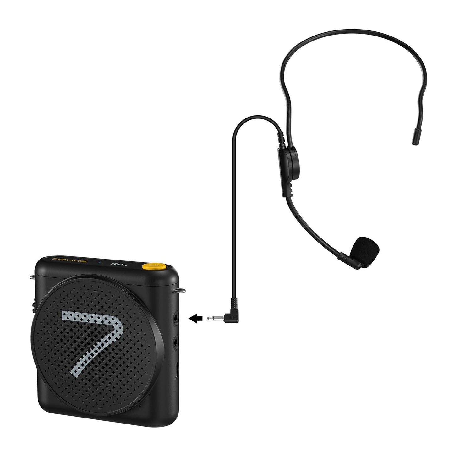 7RYMS WA1(SE) Portable Voice Amplifier for Teachers with Wired Headset Microphone,Mini Speaker Microphone for Classroom,Speech,Training Outdoor,Speaker Megaphone with Noise Canceling, 23H Workin-Black