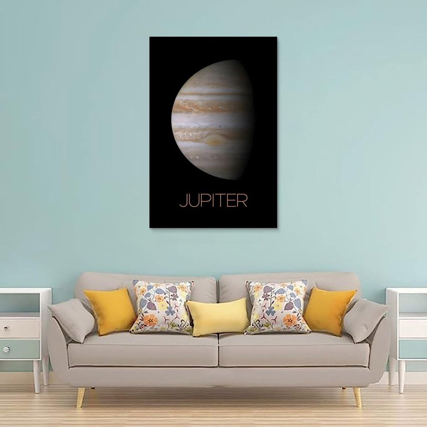 XIAOLOUTINYU Solar System Canvas Wall Art - Jupiter Planet Space Poster for Kids Room Bedroom Classroom, STEM Educational Astronomy Decor, Science Gift for Boys Girls Teens, 12x18 Inch Unframed