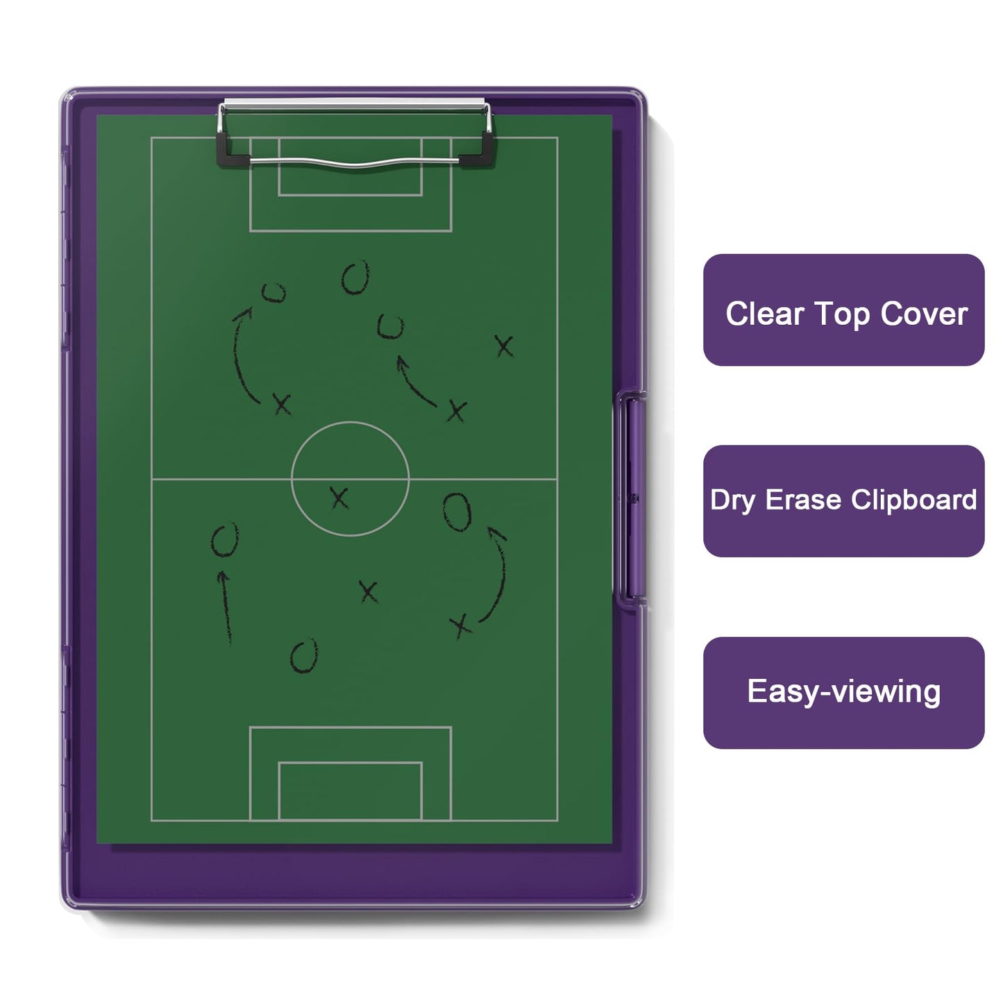 Hongri Clipboard with Storage, Purple 8.5 x 11 Folder Nursing Side Opening, Heavy Duty with Dual Compartment, Smooth Writing for Teachers, Classroom, Size 13.3 x 9.4 x 1.5 in, Office & School Supplies