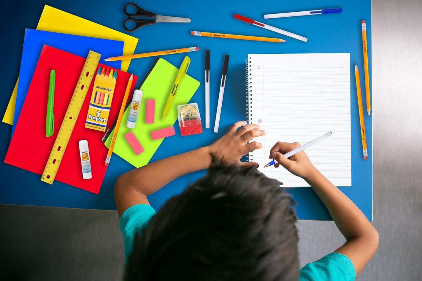 School Supplies Kit for Girls, Boys Back to School Supplies Bundle Pack 30 Piece School Supply Box Set for Kids Kindergarten, Elementary K-8 Includes Notebook, Folders, Pens, Pencils, and More