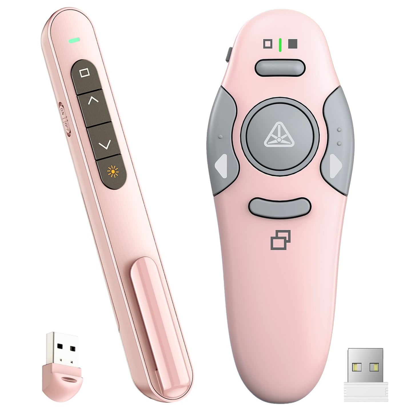 QUI Presenter Clicker Bundle | Pen-Shaped USB A Pink & Remote-Shaped USB A Pink