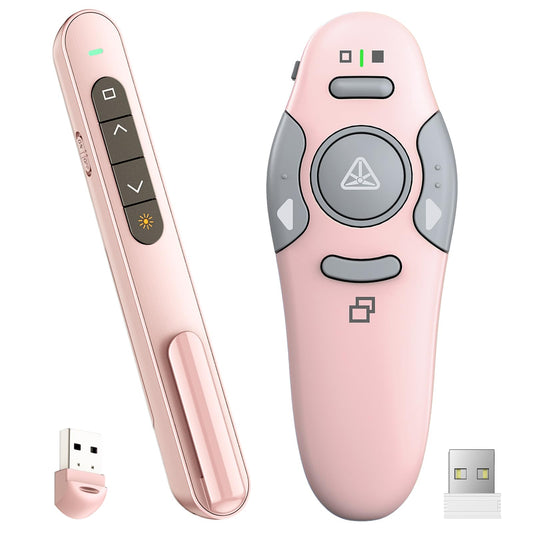QUI Presenter Clicker Bundle | Pen-Shaped USB A Pink & Remote-Shaped USB A Pink