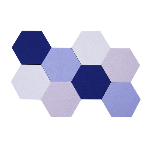Afumazi 8Pcs Hexagon Felt Cork Board Tiles Self Adhesive Bulletin Board, Pin Board for Wall Decor Memos Photos Display (Set B)