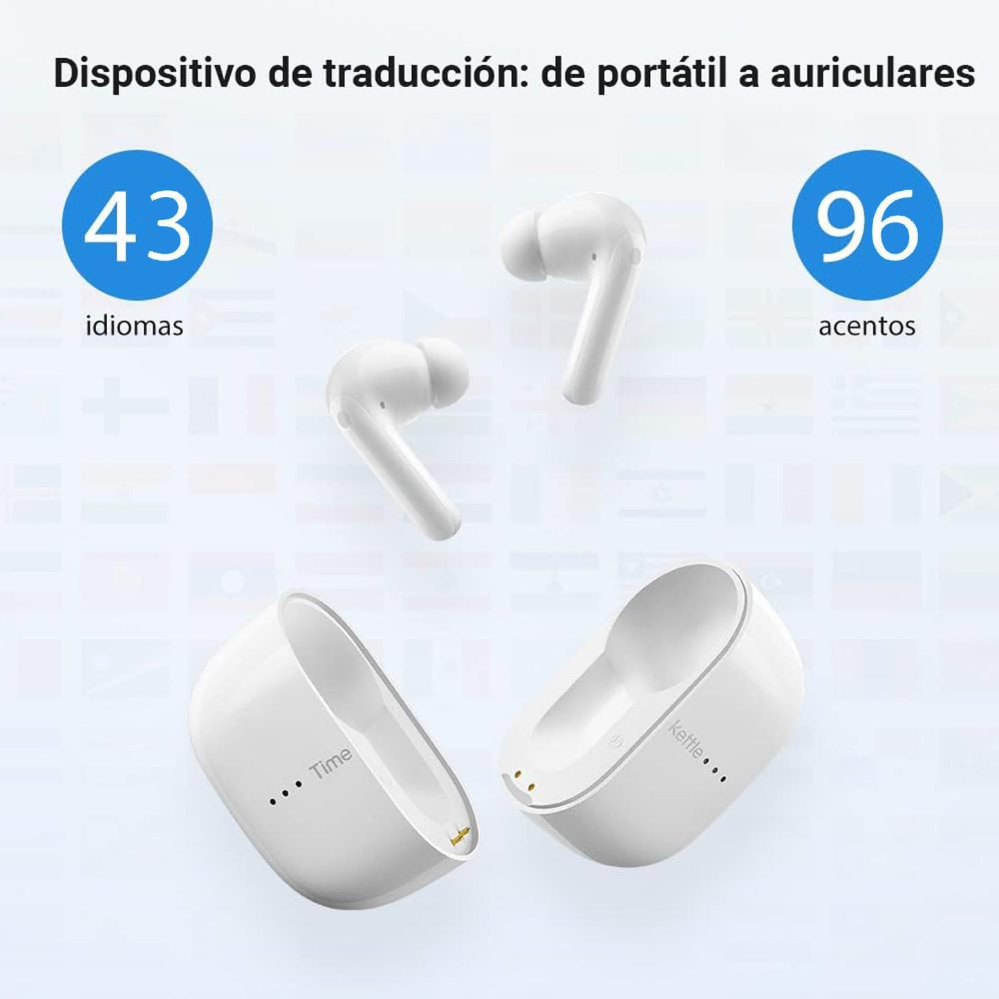 Timekettle M3 3 in 1 Language Translation Earbuds,43 Languages & 96 Accents, Offline Translator, No Subscription,Bluetooth,for Exploring Expat Life Freely, APP Compatible with iOS & Android,White