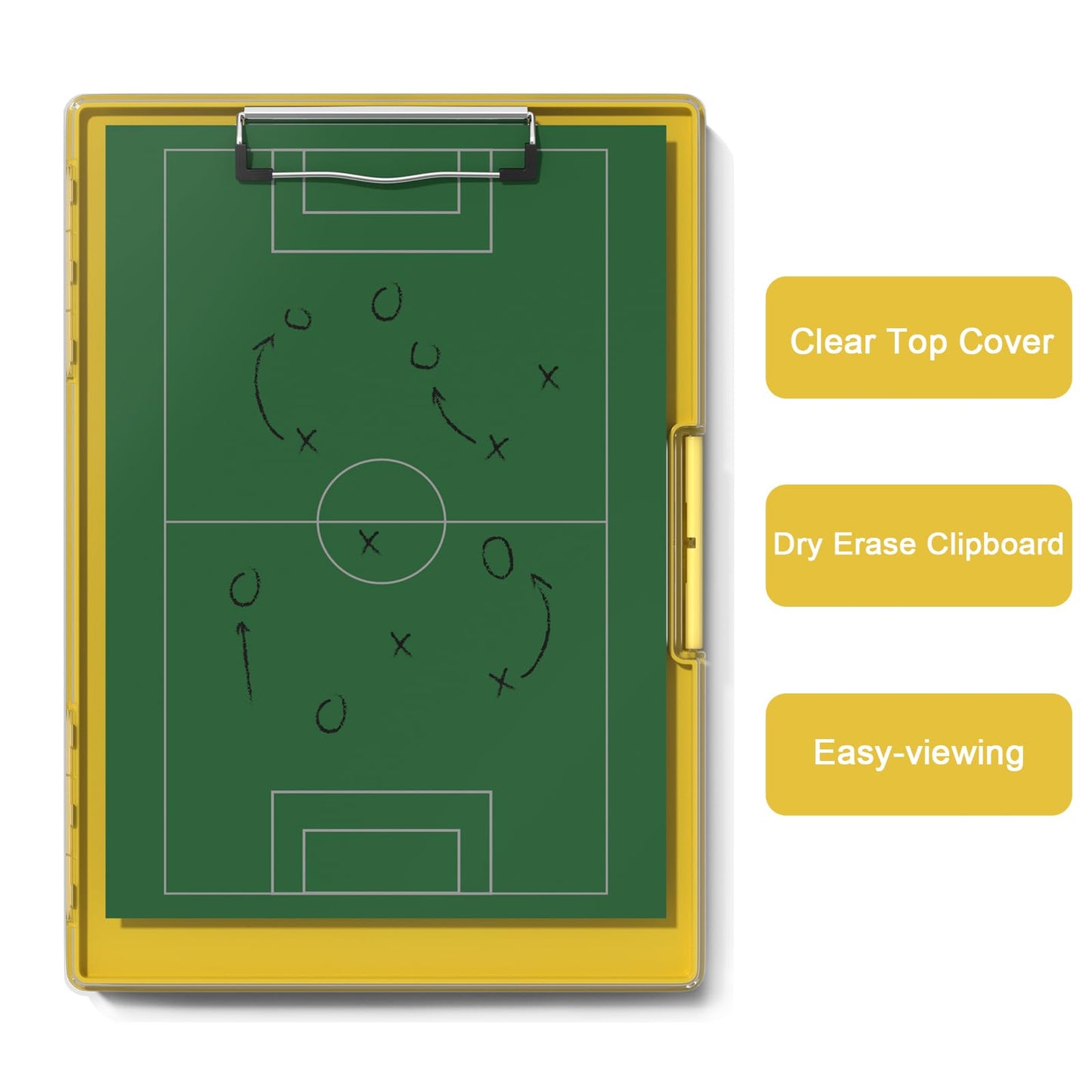Hongri Clipboard with Storage, Yellow 8.5 x 11 Folder Nursing Side Opening, Heavy Duty with Dual Compartment, Smooth Writing for Teachers, Classroom, Size 13.3 x 9.4 x 1.5 in, Office & School Supplies