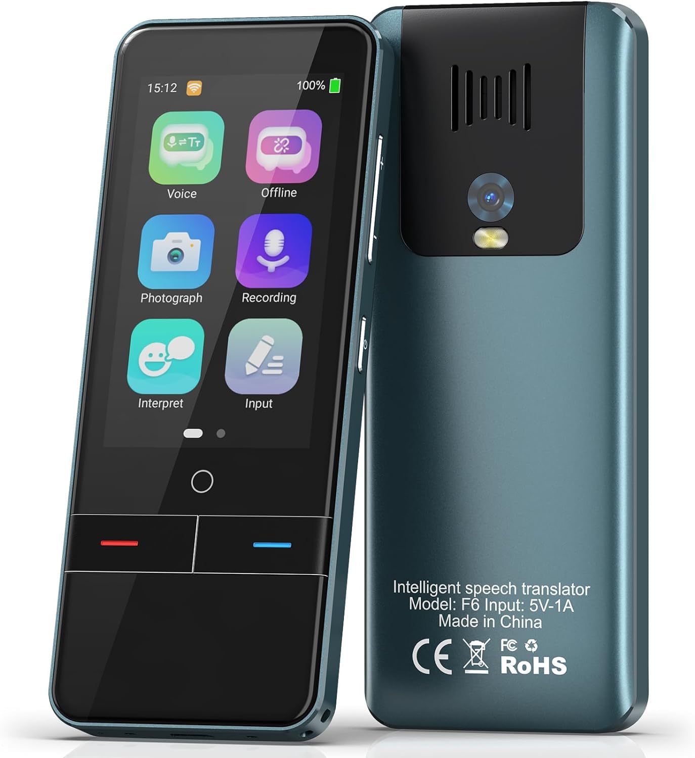 Language Translator Device, Portable Two-Way Instant Translator, High Accuracy Real-Time Translator with 139 Languages Offline Online Voice Photo Translation for Travel, Business and Learning
