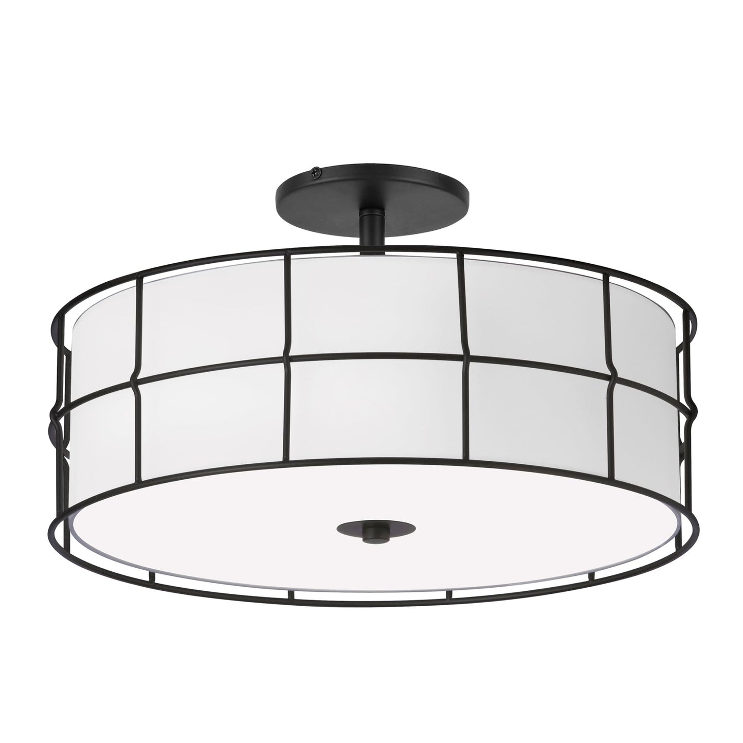 Dainolite 3 Light Semi-Flush Mount Ceiling Light, Matte Black, Model ALC-163SF-MB