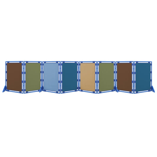 Children's Factory Rectangle PlayPanel Set - 8, Kids Room Divider Panel, Classroom Partition, Free-Standing Screen for Daycare or Preschool, Cantilever Feet Included, Woodland