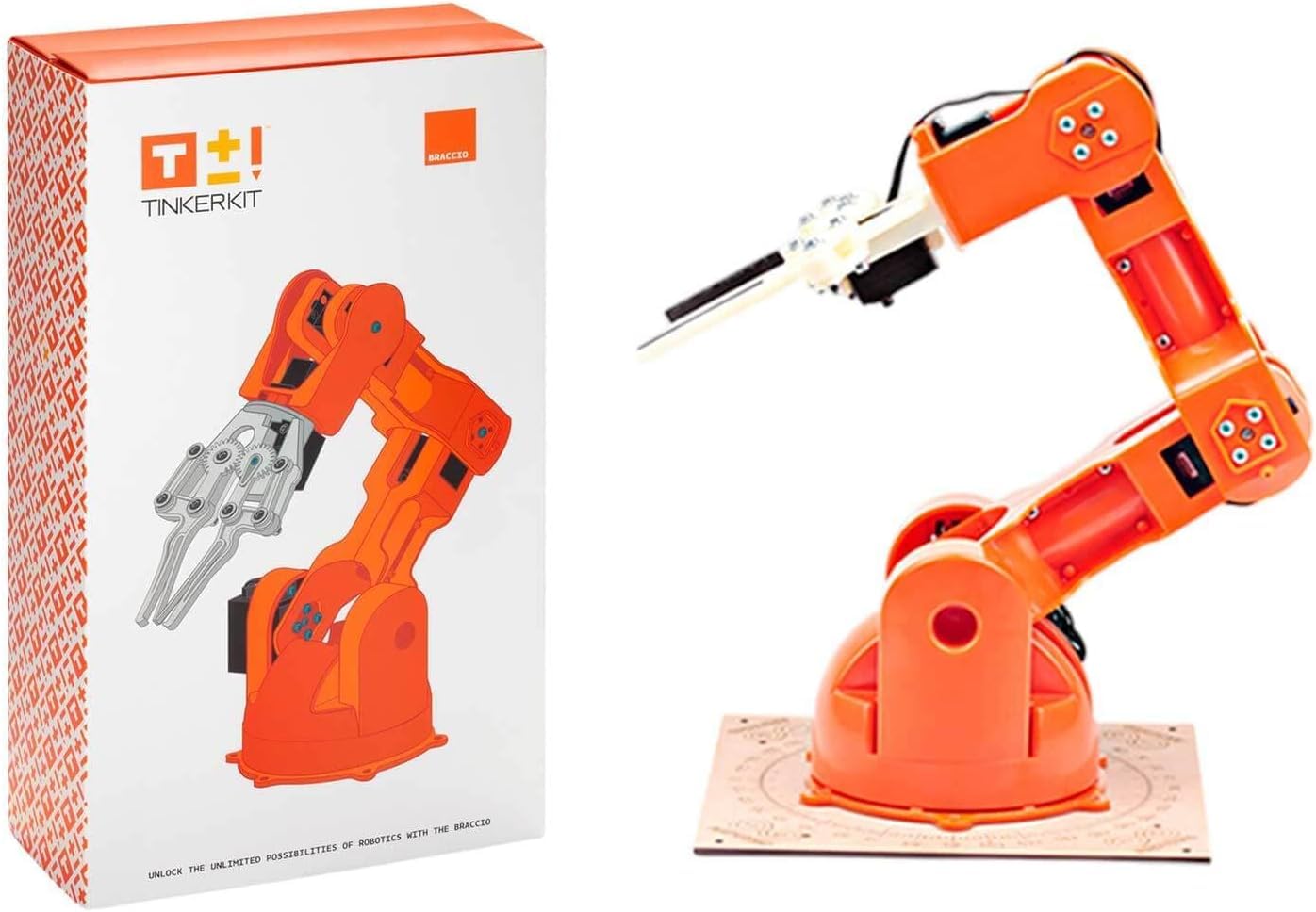 Arduino TinkerKit Braccio [T050000] – Fully Operational Robot Arm with Adjustable Configurations, 5V 4A Power Supply Included, High-Precision Servo Motors, Ideal for DIY Projects & Robotics Learning