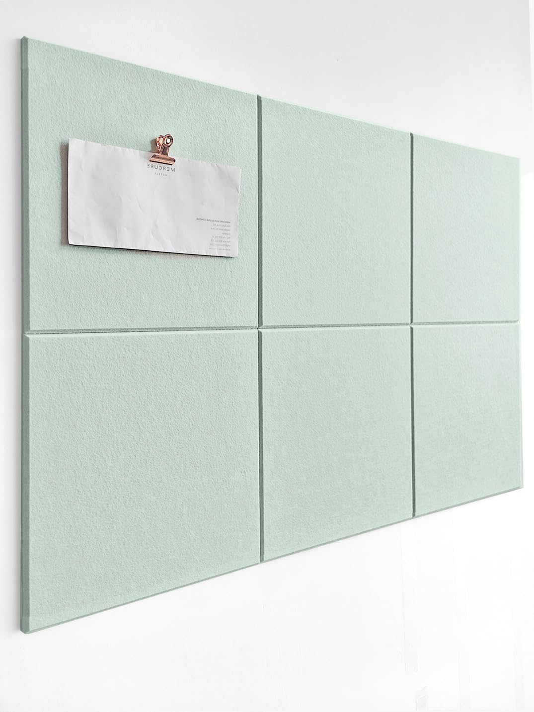 DECORITA Felt Bulletin Board- Cork Board Tiles Alternative - 6 Pack Square Felt Wall Tiles with Safe Removable Adhesive Tabs -
