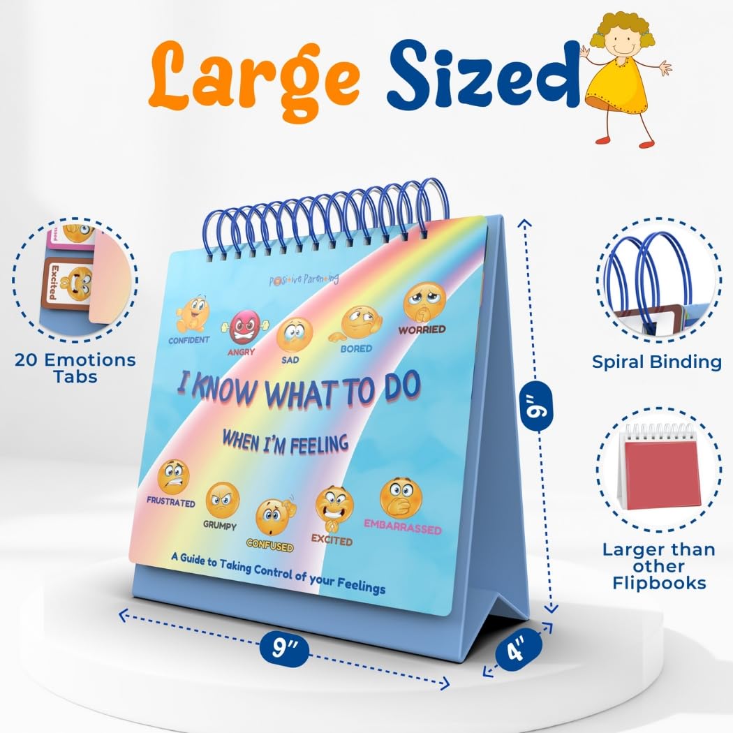 Thought-Spot I Know What to Do Flipbook | Emotions Wheel & Feelings Chart | Emotional Regulation Tool for Home, Class, or Calm Down Corner | Helps Kids Learn Coping Skills | Autism Must-Have
