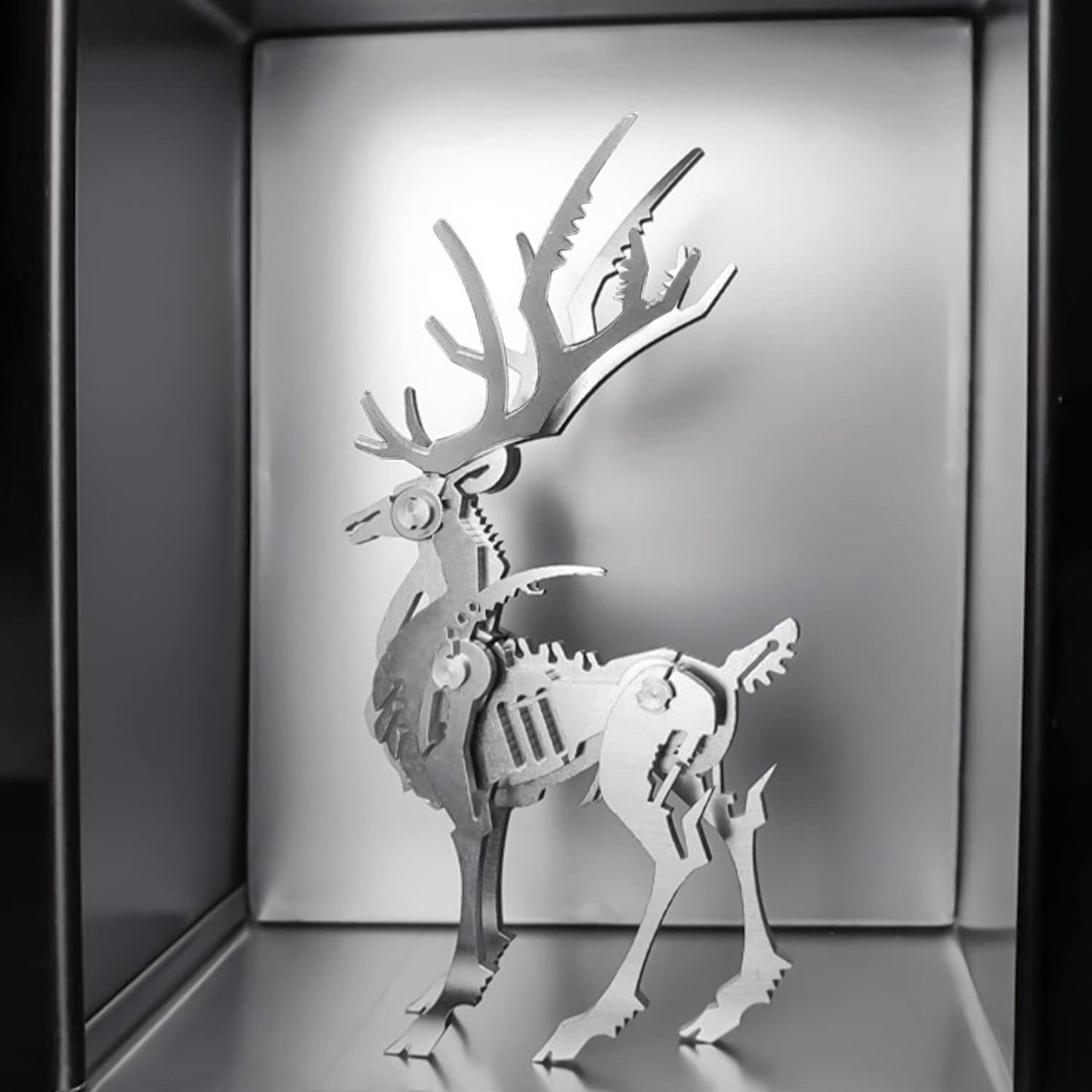 3D Metal Model Kits, Mechanical Small Dream Elk 3D Metal Puzzle,Steel Mythology Animal Series DIY Brain Teasers Simple 3D Puzzles Home Decor Art Craft Gifts Toys for Adult