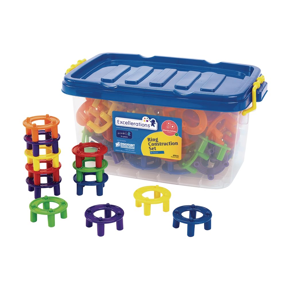 Excellerations Construction Toys, STEM Toys, Blocks, Builders, Connection Educational Toys, Ages 3 Years and up, Preschool Manipulatives for Classroom or Home School Use