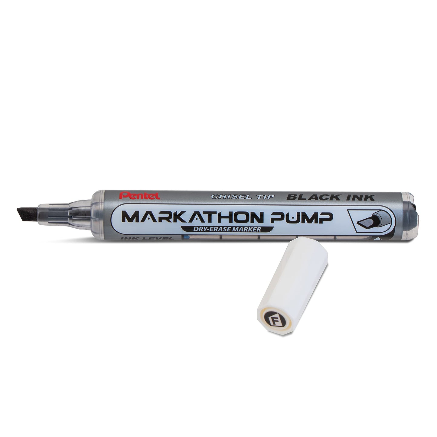 Pentel Markathon Pump Dry Erase Marker, Chisel Tip, Black Ink, 4 Pack (MWL6SXBP4A)