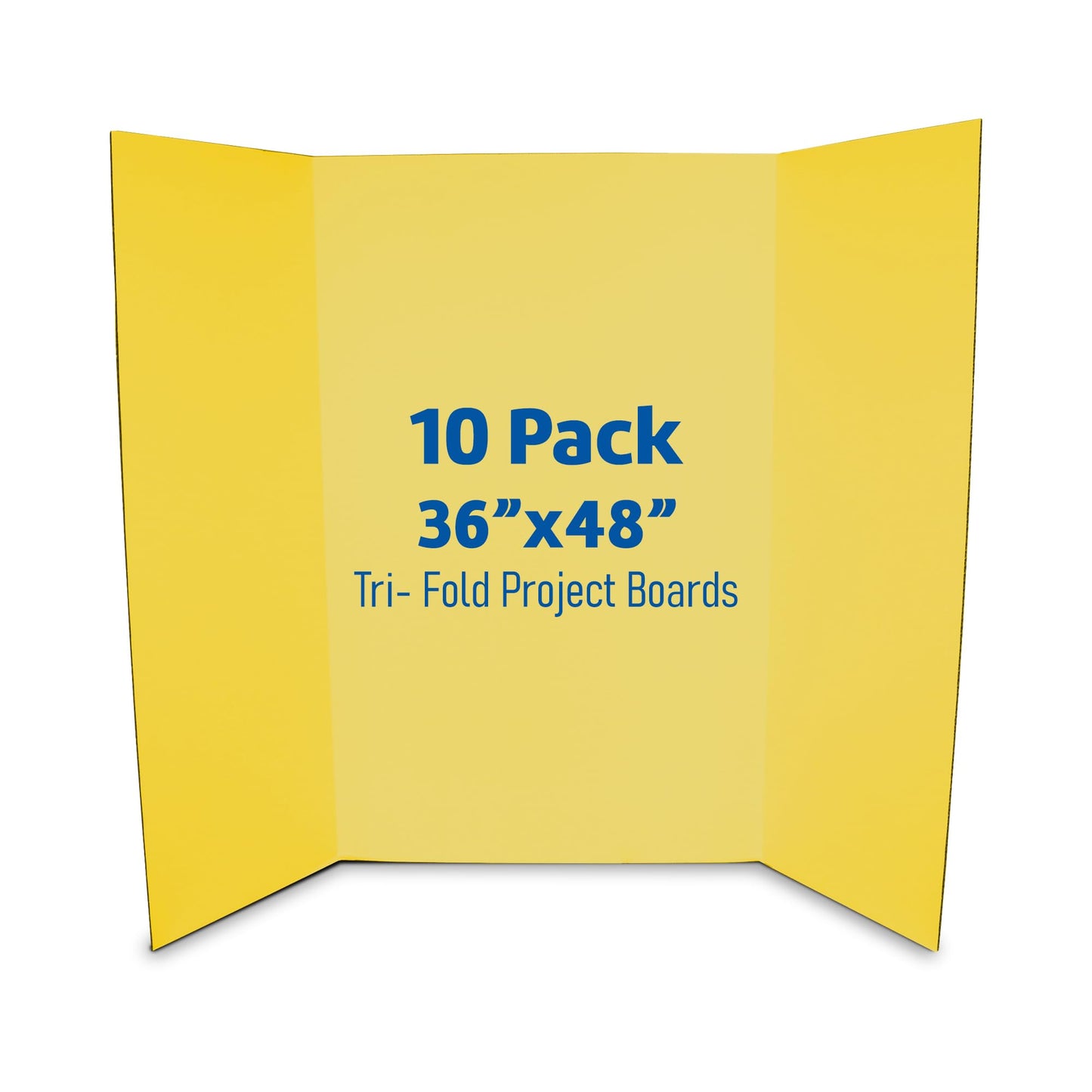 Flipside Products 36” x 48” Project Boards for Presentations, Science Fair, School Projects, Event Displays and Trifold Picture Board, Proudly Made in USA - Yellow - 10 Pack
