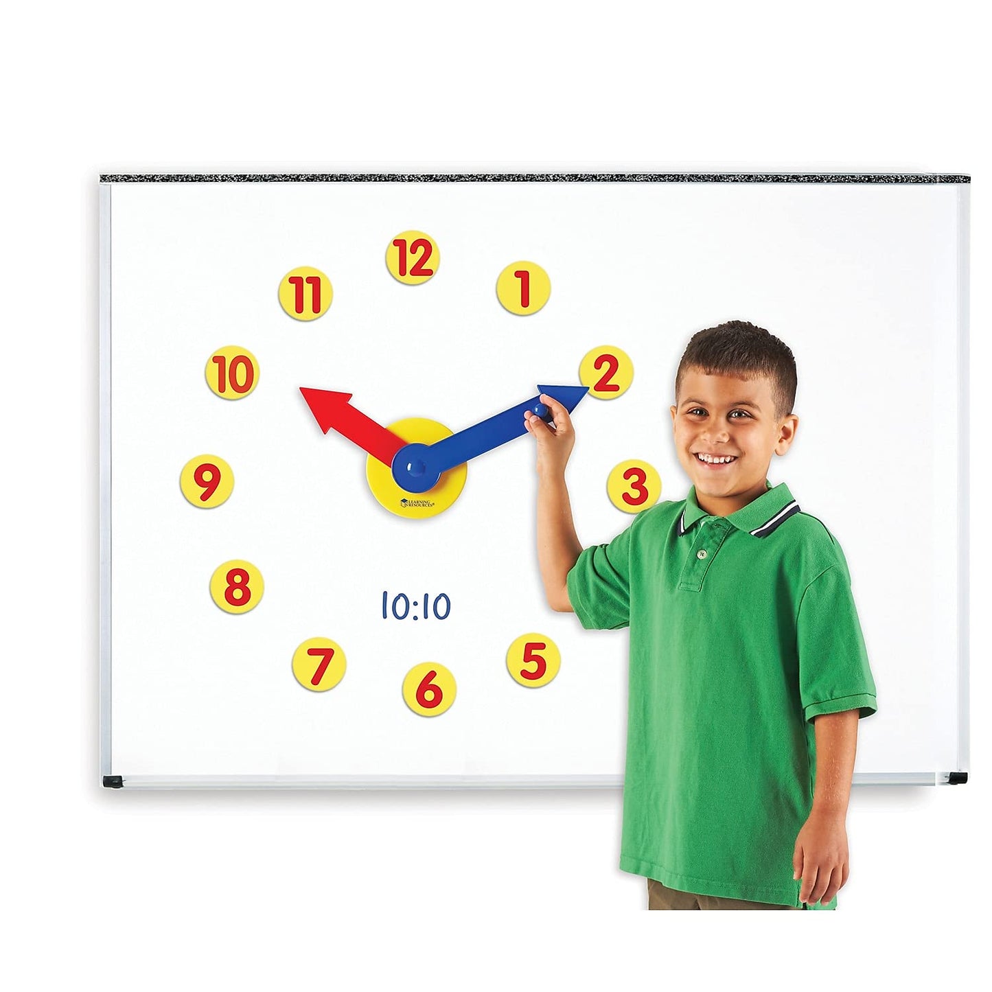 Learning Resources Magnetic Time Activity Set, Homeschool, Time Telling, Basic Math Skills, Giant Demo Clock, Whiteboard Accessories, Grades K+