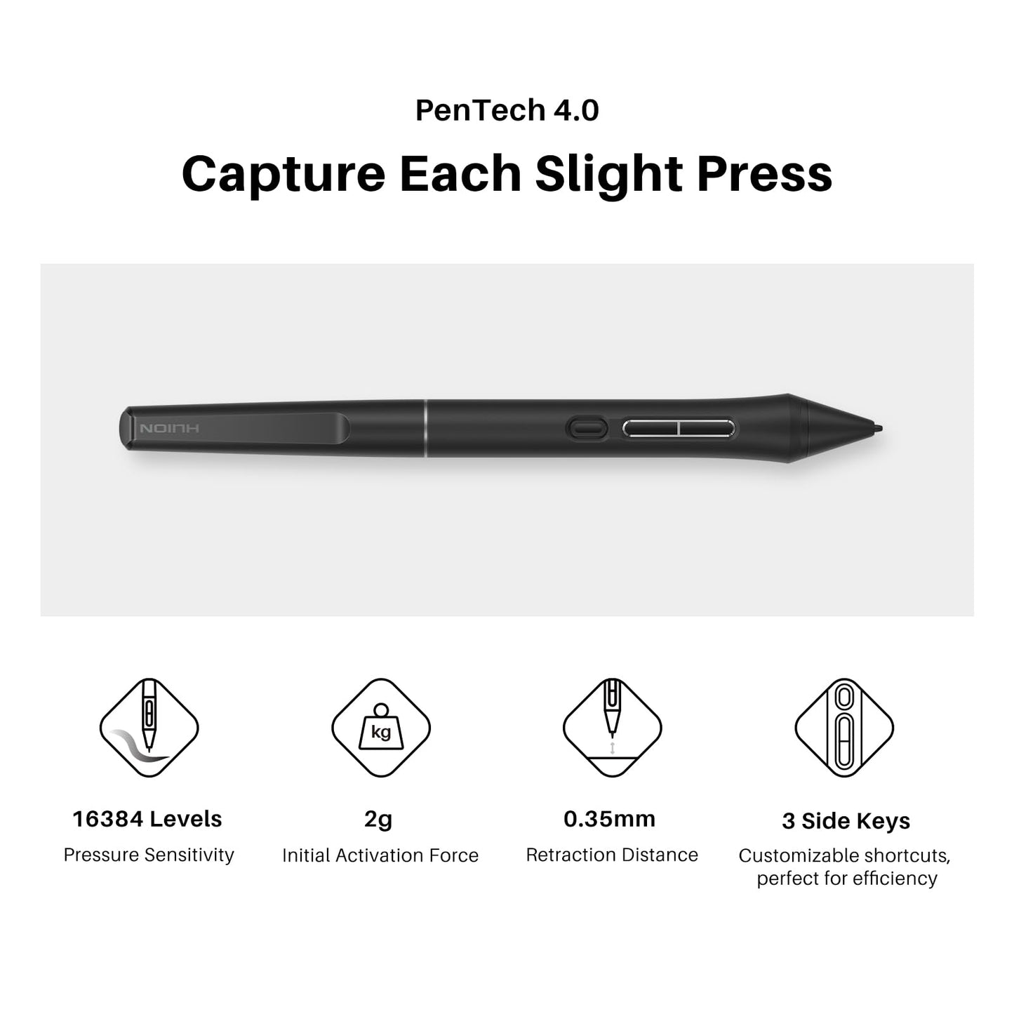 HUION Kamvas 13 (Gen 3) Drawing Tablet with Screen,13.3" Full-Laminated Art Tablet with Anti-Sparkle Canvas Glass 2.0, 99% sRGB, PenTech 4.0, 16384 Pen Pressure, Dual Dial for PC, Mac, Android, Black