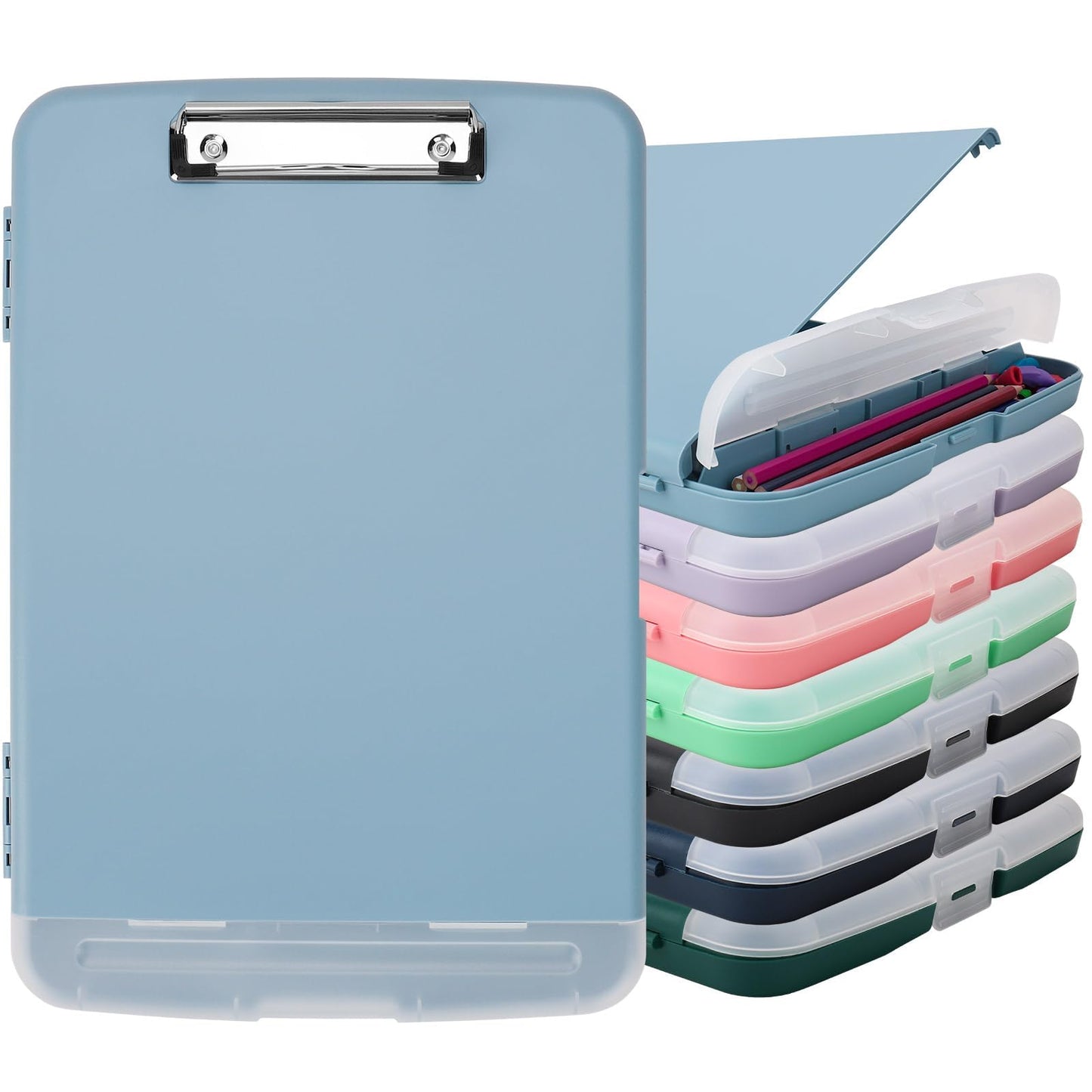 SFLHHDM Clip Boards 8.5x11 with Storage, Heavy Duty Storage Clipboard, Nursing Clipboard Folder with Pen Holder, Clipboards with Low Profile Clip, Nurse Clipboards Binder Case for Classroom