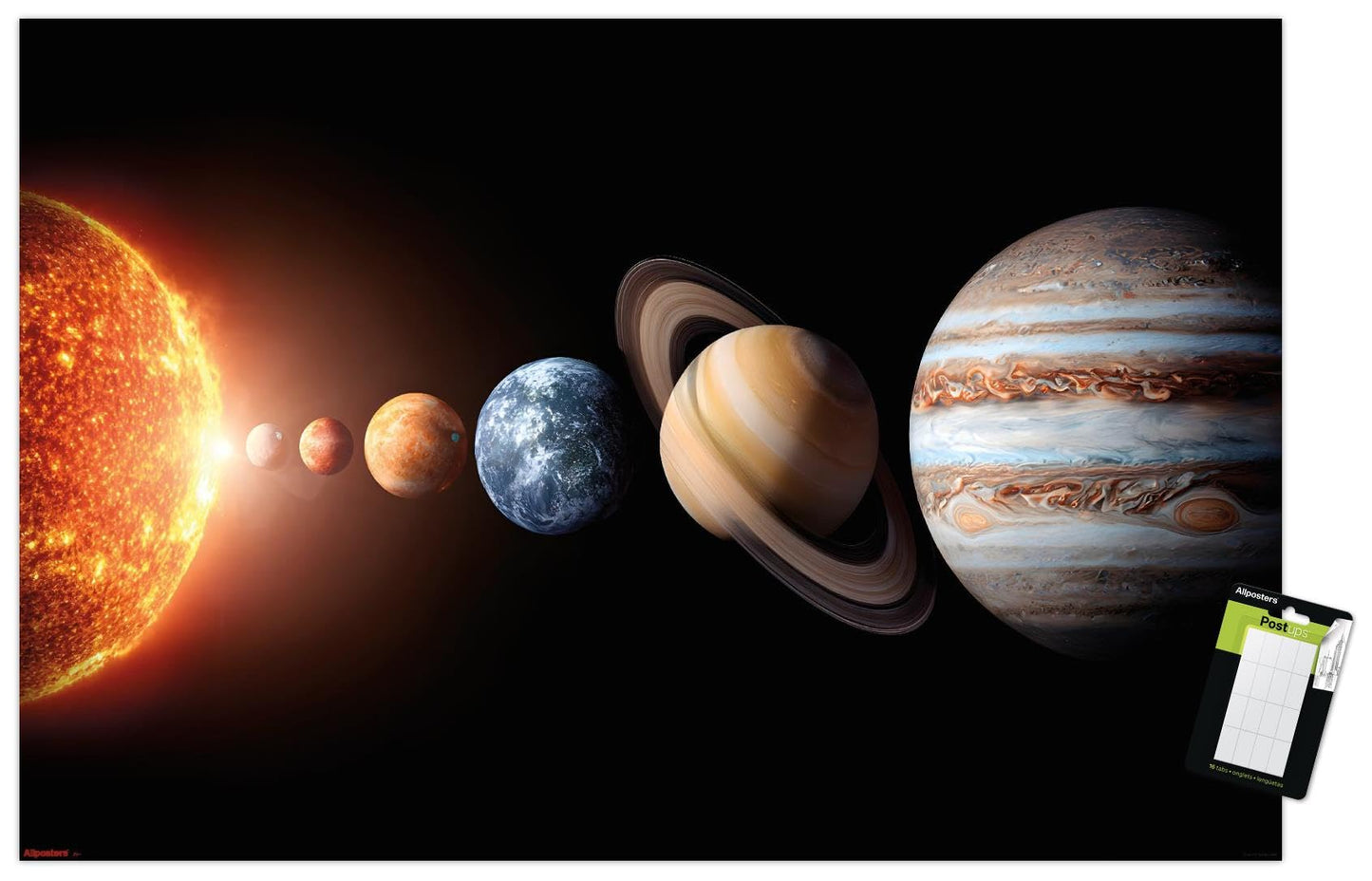 Science - Solar System Planets 26 Wall Poster, 34L" x 22.4W", Premium Poster & Mount Bundle