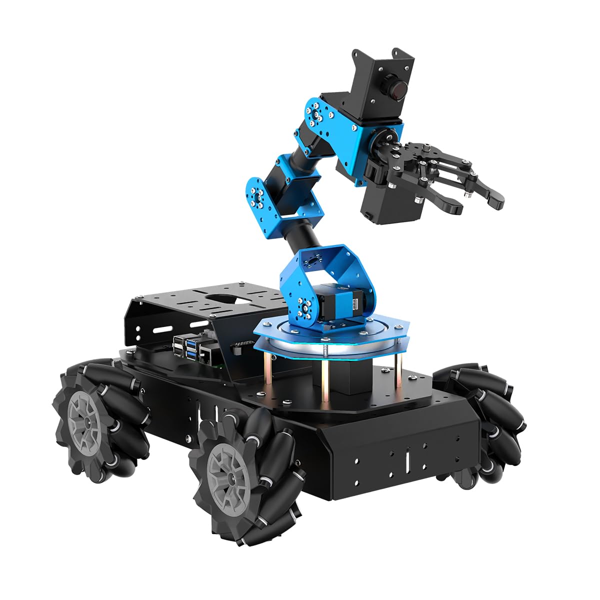HIWONDER 6DOF Robot Arm Raspberry Pi 5 8GB AI Vision Robotic Arm Car with 4WD Mecanum Wheel Chassis DIY Robot ROS Open Source for Adults and Teens