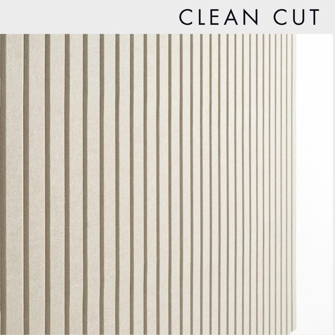 VIVELDA Felt Bulletin Board Tiles 48"x36" - 12-Pack Cork Board Alternative, OEKO-TEX Certified, NRC 0.95 Acoustic Felt Wall Panels, Damage-Free Adhesive, Slatted Design Home Office & Classroom (Opera)