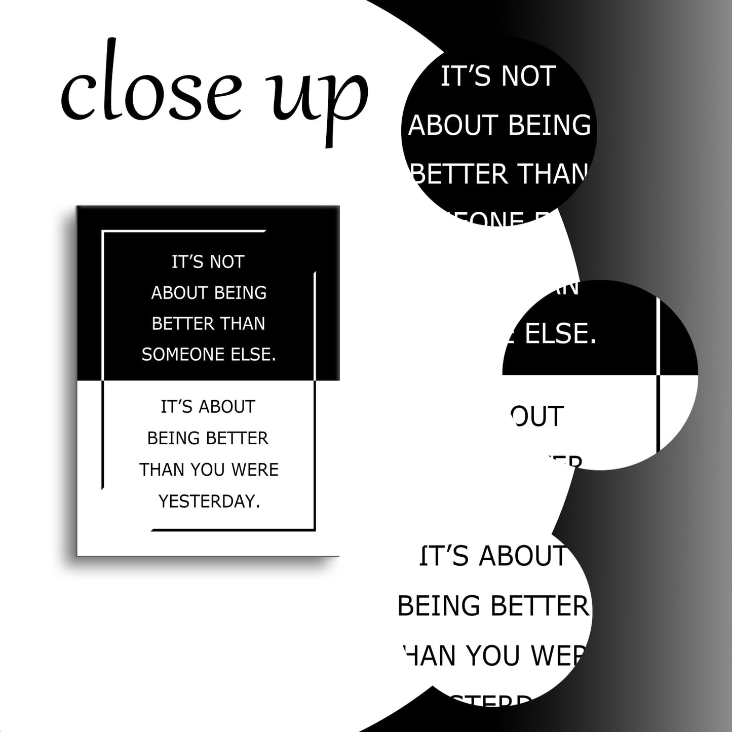 Inspirational Canvas Wall Art Motivational Posters It’s Not About Being Better Than Someone Else Print Artwork Positive Inspirational Quotes Painting for Office Decor Living Room Framed [18''Wx24''H]