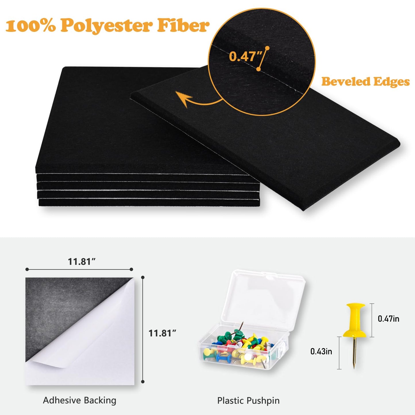 Thick Cork Board Tiles for Wall with Push Pins, Removable 36"x24"x0.47" Bulletin Board Sets, Magrowill 6 Packs Felt Panels Self-Adhesive Pin Board