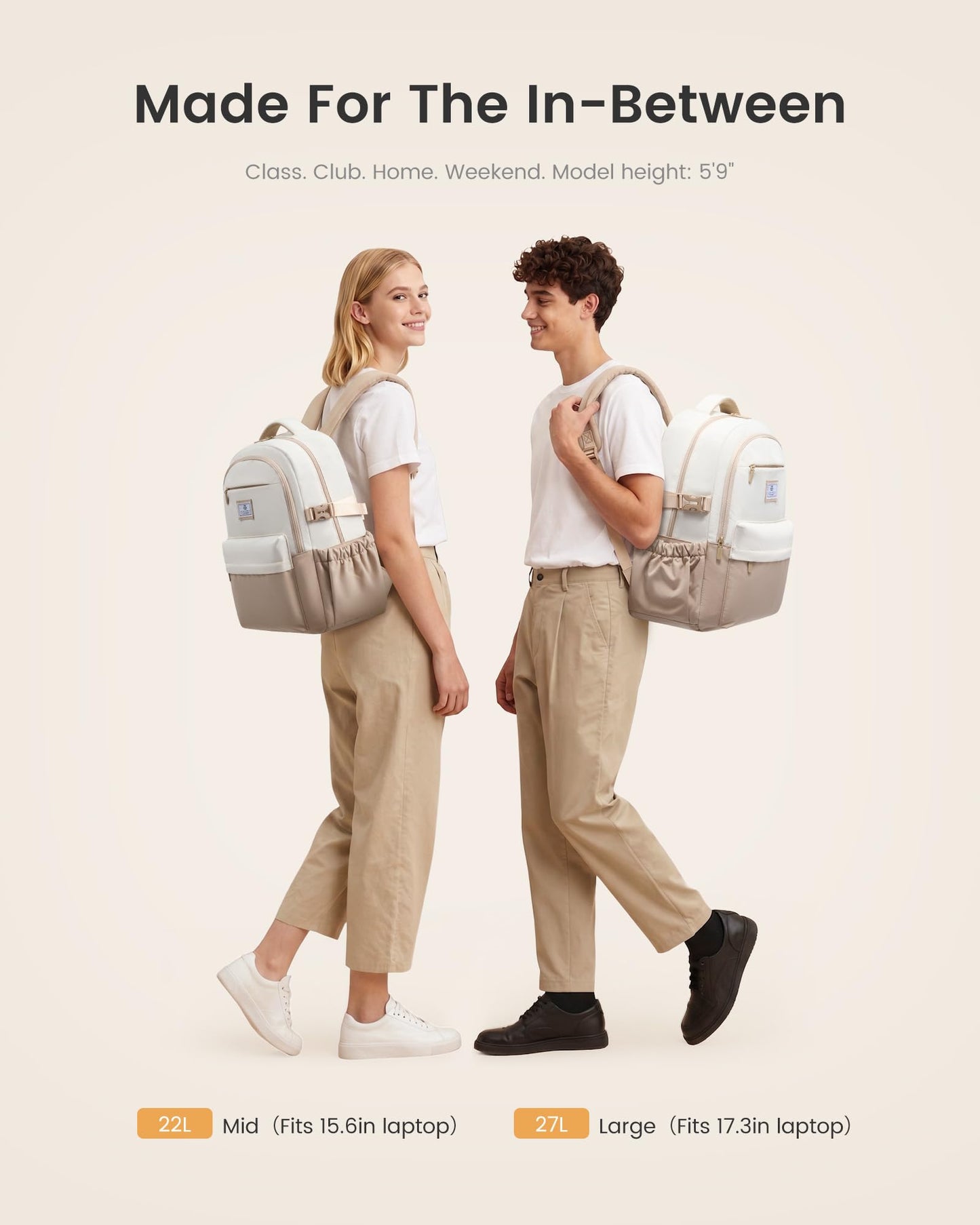 LOVEVOOK Laptop Backpack for Women Teens, 15.6" Computer Bag with 40oz Tumbler Buckle, College School Backpack,14 Pockets