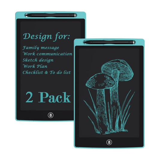 [2 Pack] [TIQUS] 10 Inch LCD Writing Tablet Pad Ewriter Electronic Board and MeMO Notes for and Adults at Home School and Office Thick Stylus Light Blue