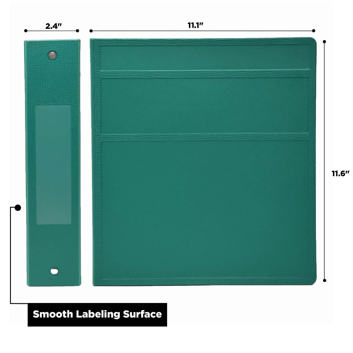 Carstens 2-Inch Heavy Duty 3-Ring Binder - Side Opening, Teal, Durable Plastic, Precision No-Gap Rings, Waterproof Covers, No Pockets, Holds 300 Letter-Sized Sheets, BPA-Free, Made in USA (5822-3R)