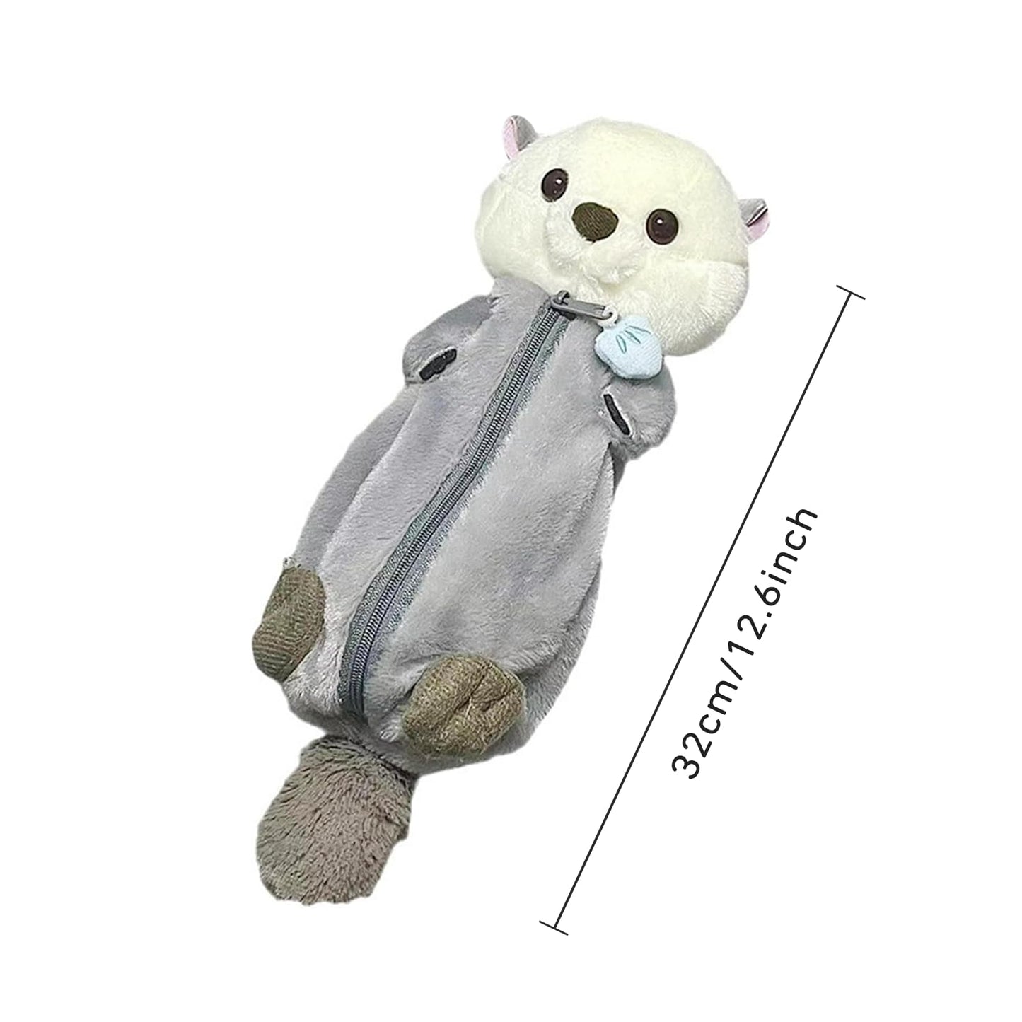 Cmtuuy Pencil Case, Cute Pencil Pouch, Pen Bag Case, Plush Large Capacity Storage Bag, Zipper Pen Pouch for Girl and Boy (Sea otter)