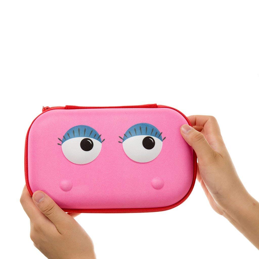 ZIPIT Beast Pencil Box for Girls, Large Capacity Cute Pencil Case for School, Stationery Organizer Box, Pink