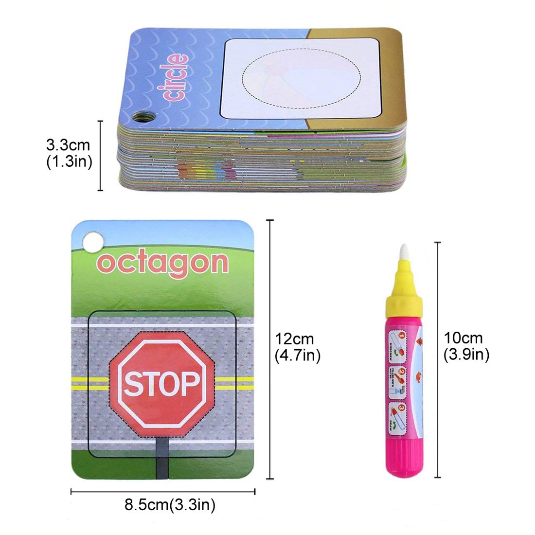 Coolplay Water Coloring Cards Learning Number Shape Color Toddler Girl Toy Water Paint Cards Airplane Activities for Kids Toy