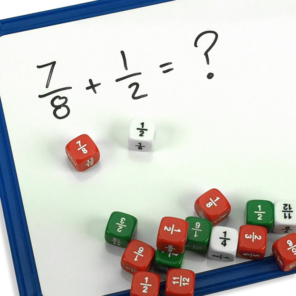 EAI Education Fraction Dice: Red/Green/White - Set of 36