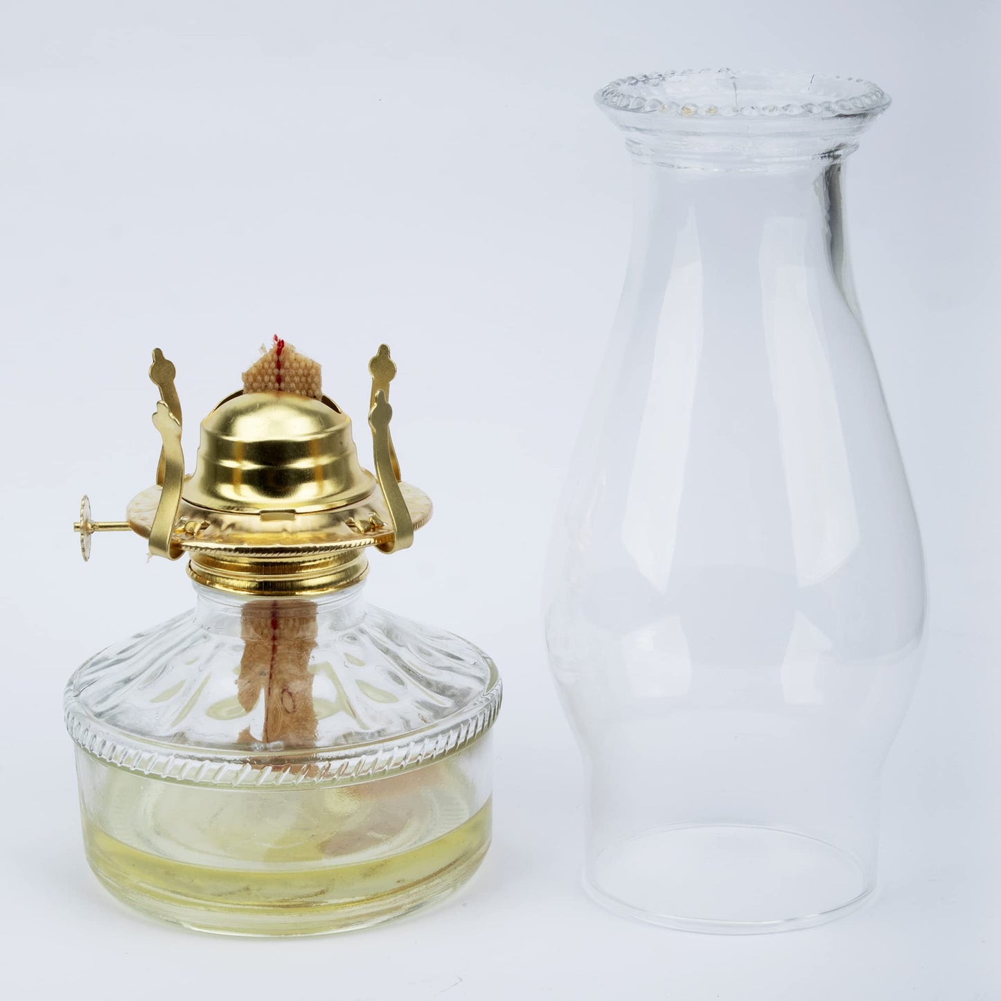 RAHATA Oil Lamp Chimney - Hurricane Lamp Glass Replacement, Clear, 3 Inch Base, Wave Style 2P, Model M-LAMPSHADE