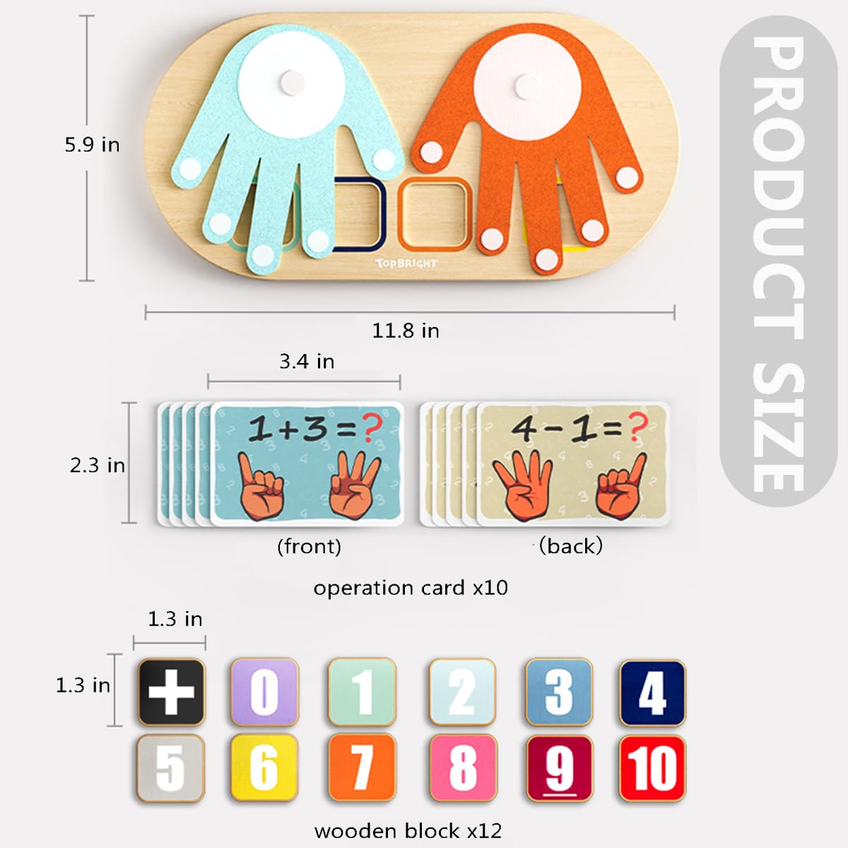 TOP BRIGHT Preschool Number Blocks Counting Toy for Toddlers 3-5 Year Old Boys Girls, Montessori Math Manipulatives, Educational Learning Gift with Storage Box