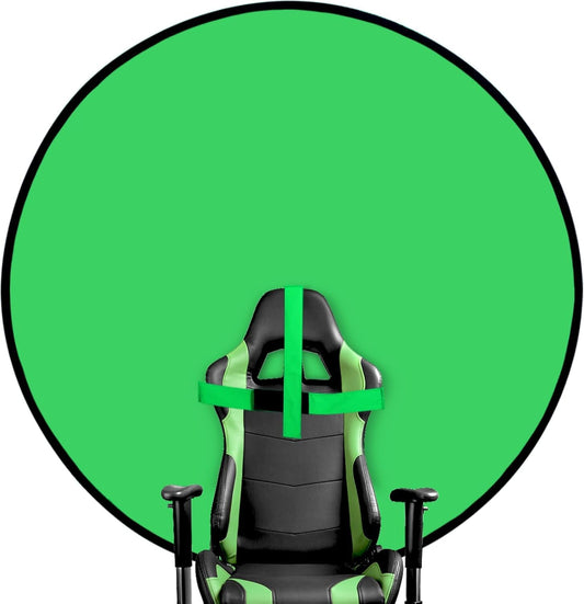 Portable Green Screen Chair, 57 in Greenscreen Backdrop with Stand Double Sided Foldable Green Background, Chroma Key, for Photography Streaming Gaming Photo Zoom Video Chats and Meeting