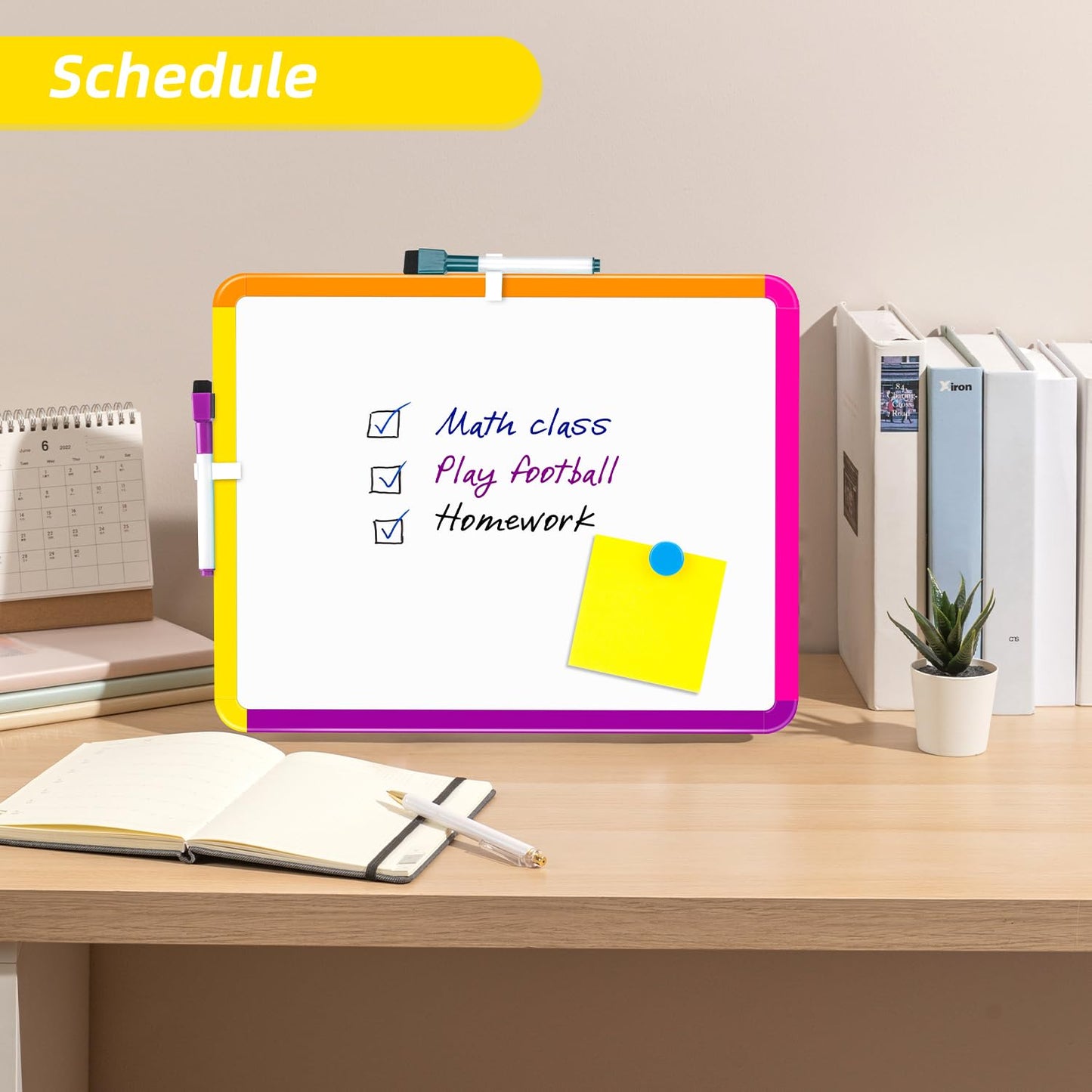 VUSIGN Small White Board Dry Erase, 11''x14'' Magnetic Dry Erase Board, Mini Whiteboard with Markers for Fridge, Wall, Locker