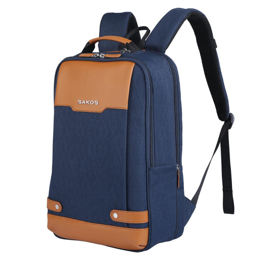 SAKOS Matura 15.6 inch Laptop Backpack with USB Charging Port, Professional Luggage Backpack Carry on Flight - TSA Approved, Water Resistant Backpack for Men & Women with Laptop Compartment - Blue
