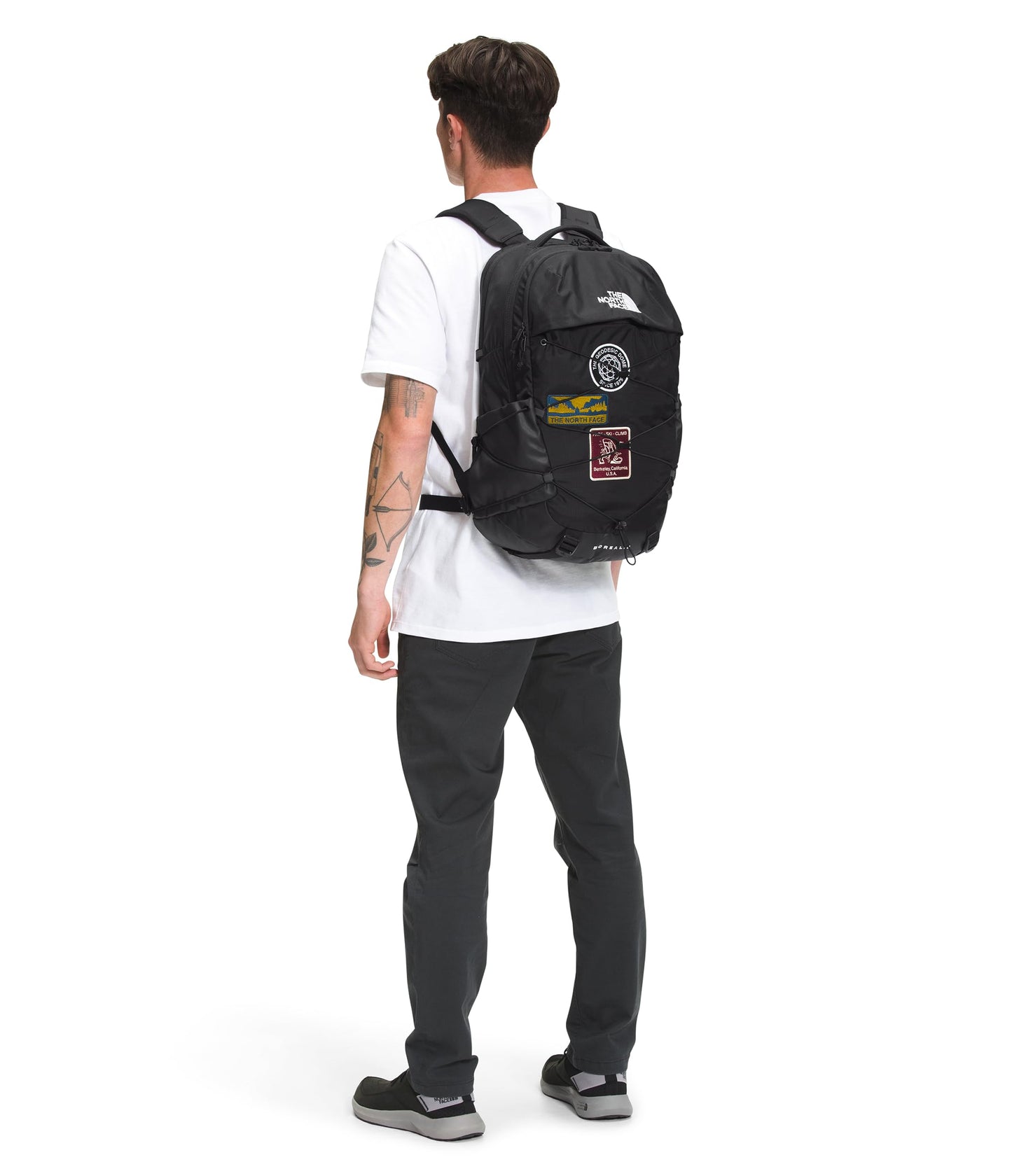 The North Face Borealis Commuter Laptop Backpack - Water Repellent, Laptop Sleeve, Large Main Compartment, TNF Black U Borealis Patch/TNF White, One Size